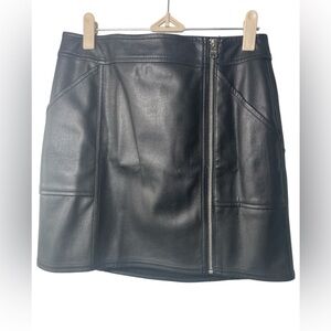 Express Vegan Black Leather Mini Skirt